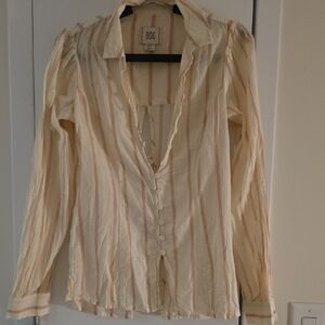 BDG Women's Cream Striped Top